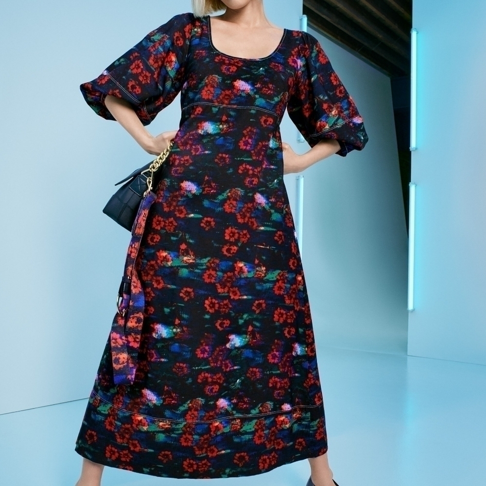NWT Rachel Comey Target Empire Waist Maxi Floral Dress Women's Size 2 Pockets